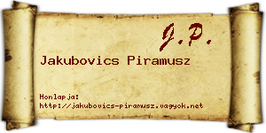 Jakubovics Piramusz névjegykártya